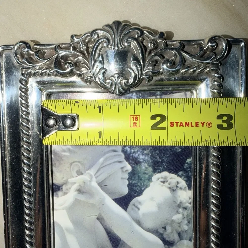 Brighton Vintage Napoleon Photo Frame SilverTone Ornate Baroque Small Taiwan